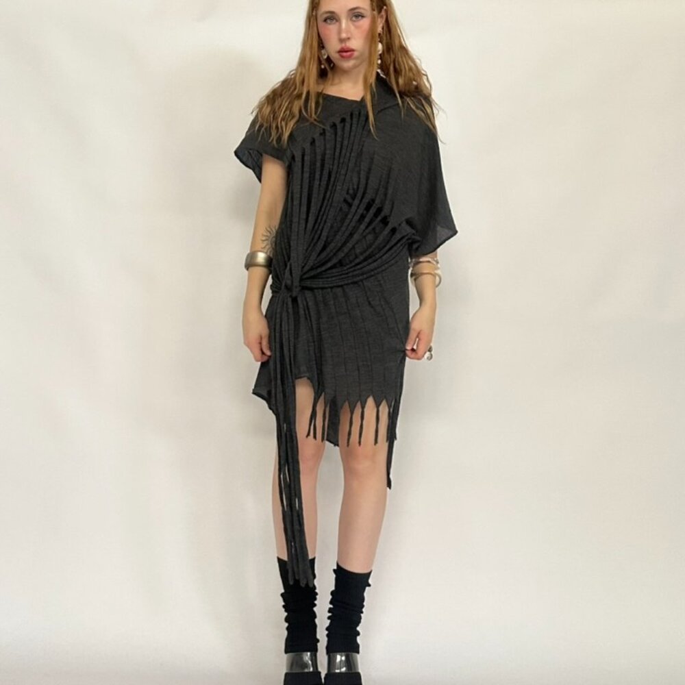 JUNYA WATANABE SPRING 2014 WOOL FRINGE TUNIC DRESS - Picture 5 of 9